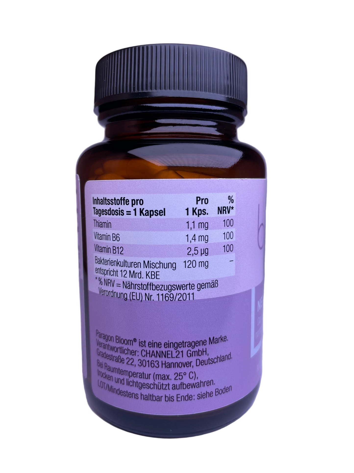 Paragon Bloom Neuro Synergie – Vitamin B6, B12 & B1 mit Bakterienkulturen – 90 Kapseln