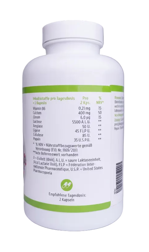 OgimaPro Enzyme Komplex – 360 Kapseln – mit Verdauungsenzymen, Vitamin B6, Calcium und Chrom