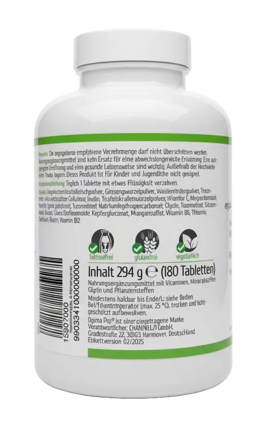 OgimaPro Neurokomplex 180 Tabletten – Vitamine, Mineralstoffe, Glycin & Pflanzenstoffe – Nervensystem