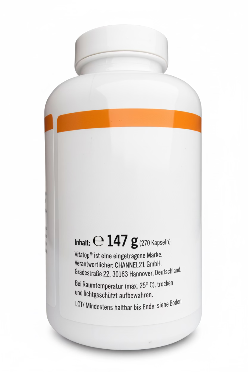 Vitatop Apfelessig Spezial – 270 Kapseln – Apfelessig Pulver & L-Leucin – 3-Monatsvorrat