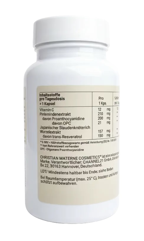 Resveratrol Beauty Caps mit OPC & Vitamin C – Antioxidant Beauty Supplement – 90 Kapseln