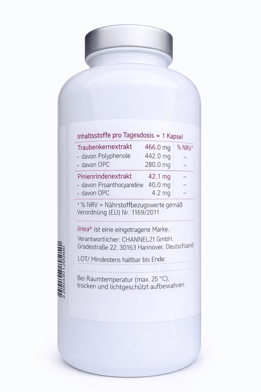 linéa Traubenkernextrakt OPC Plus Kapseln – OPC aus Traubenkernen & Pinienrinde | 360 Kapseln kaufen | mala - health