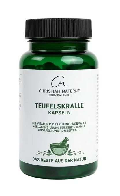 Teufelskralle Kapseln mit Vitamin C – 90 Kapseln – 250 mg Teufelskralle Wurzelextrakt – Christian Materne Body Balance