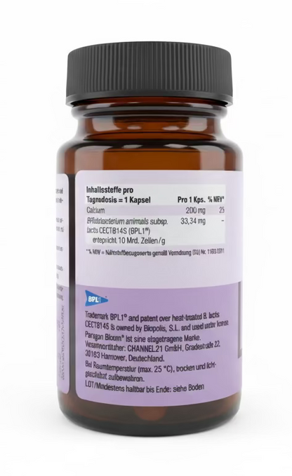 Paragon Bloom Stoffwechsel Kapseln – Calcium & Bifidobacterium BPL1 – 30 Kapseln Nahrungsergänzung