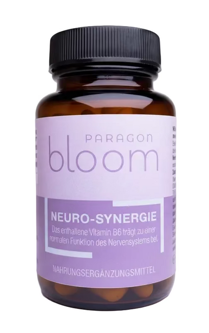 Paragon Bloom Neuro Synergie – Vitamin B6, B12 & B1 mit Bakterienkulturen – 90 Kapseln