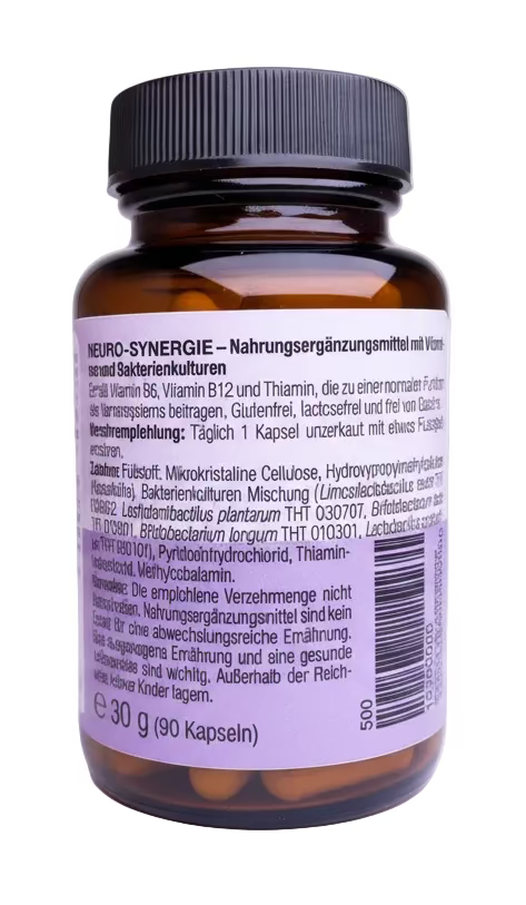 Paragon Bloom Neuro Synergie – Vitamin B6, B12 & B1 mit Bakterienkulturen – 90 Kapseln