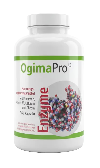 OgimaPro Enzyme Komplex – 360 Kapseln – mit Verdauungsenzymen, Vitamin B6, Calcium und Chrom