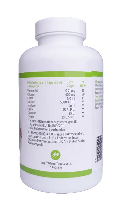 OgimaPro Enzyme Komplex – 360 Kapseln – mit Verdauungsenzymen, Vitamin B6, Calcium und Chrom