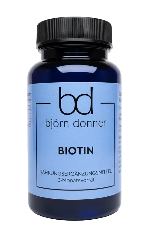 Björn Donner Biotin 10 mg + L-Cystein – Nahrungsergänzung für Haare & Nägel – 90 Kapseln (3-Monatsvorrat)