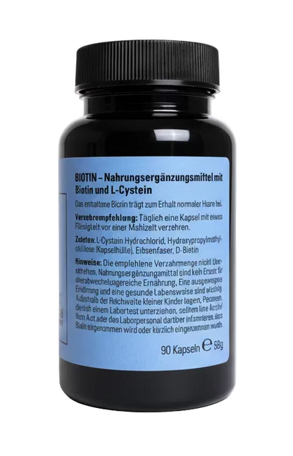 Björn Donner Biotin 10 mg + L-Cystein – Nahrungsergänzung für Haare & Nägel – 90 Kapseln (3-Monatsvorrat)