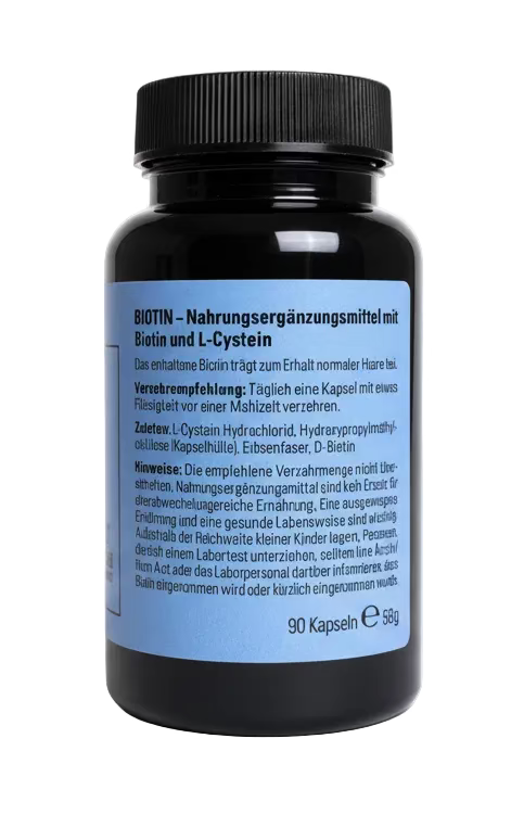 Björn Donner Biotin 10 mg + L-Cystein – Nahrungsergänzung für Haare & Nägel – 90 Kapseln (3-Monatsvorrat)
