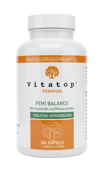 Vitatop Premium Femi Balance – Vitamin B6 & Pflanzenstoffe – 180 Kapseln (3-Monatspackung)
