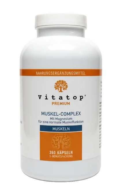 Muskel-Complex mit Magnesium & Aminosäuren – 360 Kapseln – Vitatop Premium