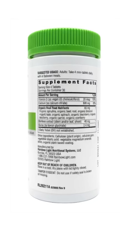 Rainbow Light Calcium Citrate Mini-Tablets – Calcium + Vitamin D3 – 120 Tabletten – Vegan & Glutenfrei