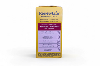 RenewLife Women’s Daily Probiotic mit Cranberry – 20 Milliarden KBE – 10 Stämme – Präbiotika & Probiotika – 60 vegetarische Kapseln