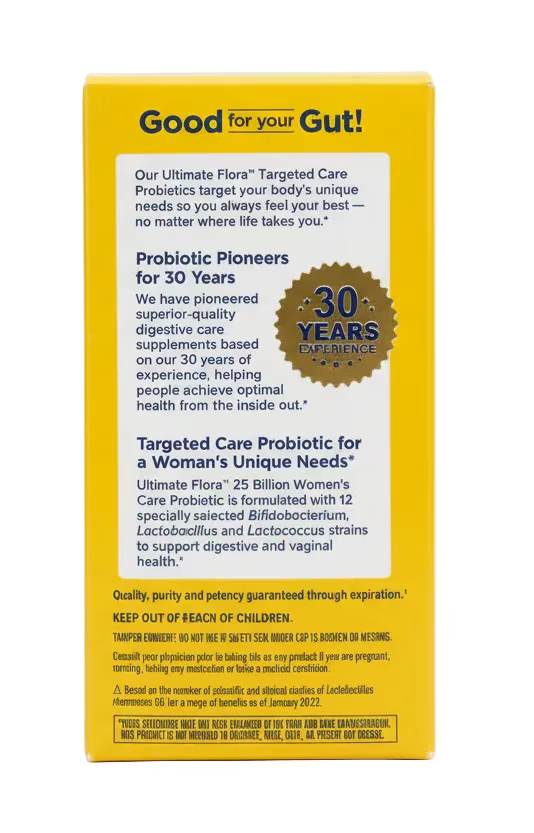 RenewLife Ultimate Flora Women’s Care Probiotic – 25 Milliarden KBE – 12 Probiotische Stämme – 60 vegane Kapseln