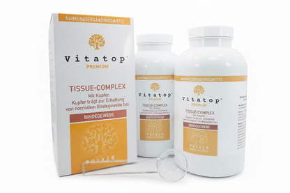 Vitatop Tissue-Complex Pulver – Kollagen + Vitamin C + Zink + Kupfer  2 Dosen Vorteilspack (2 × 360 g)