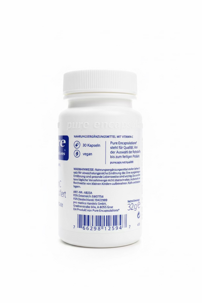 Pure Encapsulations Vitamin C 1000 gepuffert – 30 Kapseln – Mineral-Ascorbate, vegan