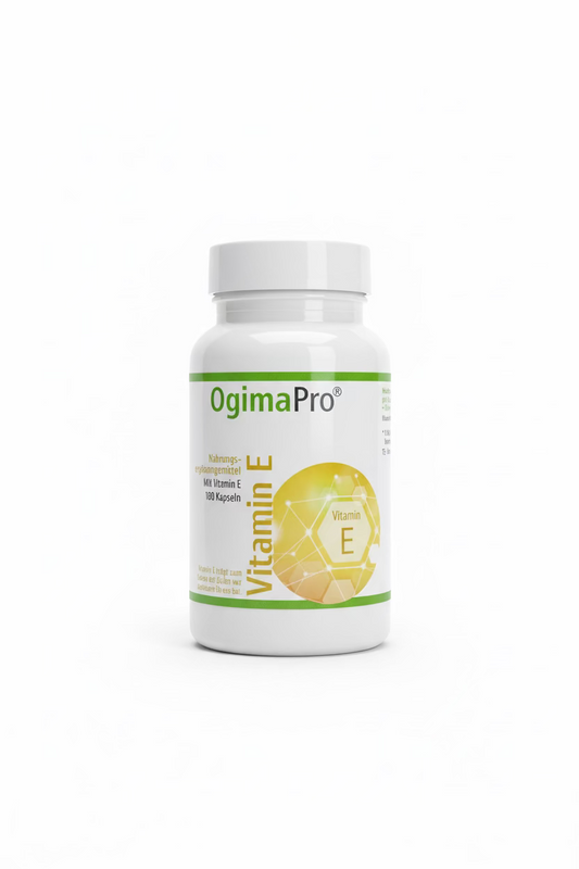 OgimaPro Vitamin E 180 Kapseln – 12 mg α-TE pro Kapsel – Nahrungsergänzungsmittel vegan