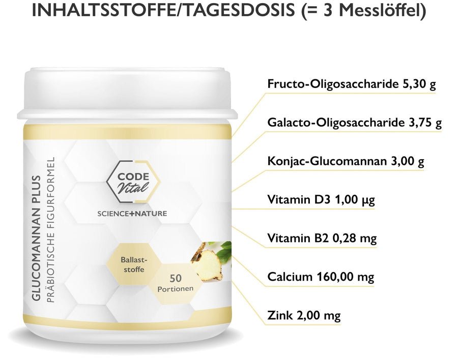 Code Vital Glucomannan Plus® – Präbiotische Figurformel | 50 Portionen kaufen | mala-health