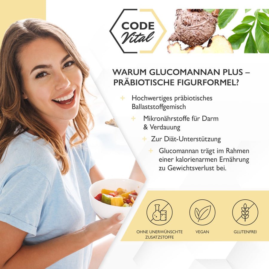 Code Vital Glucomannan Plus® – Präbiotische Figurformel | 50 Portionen kaufen | mala-health