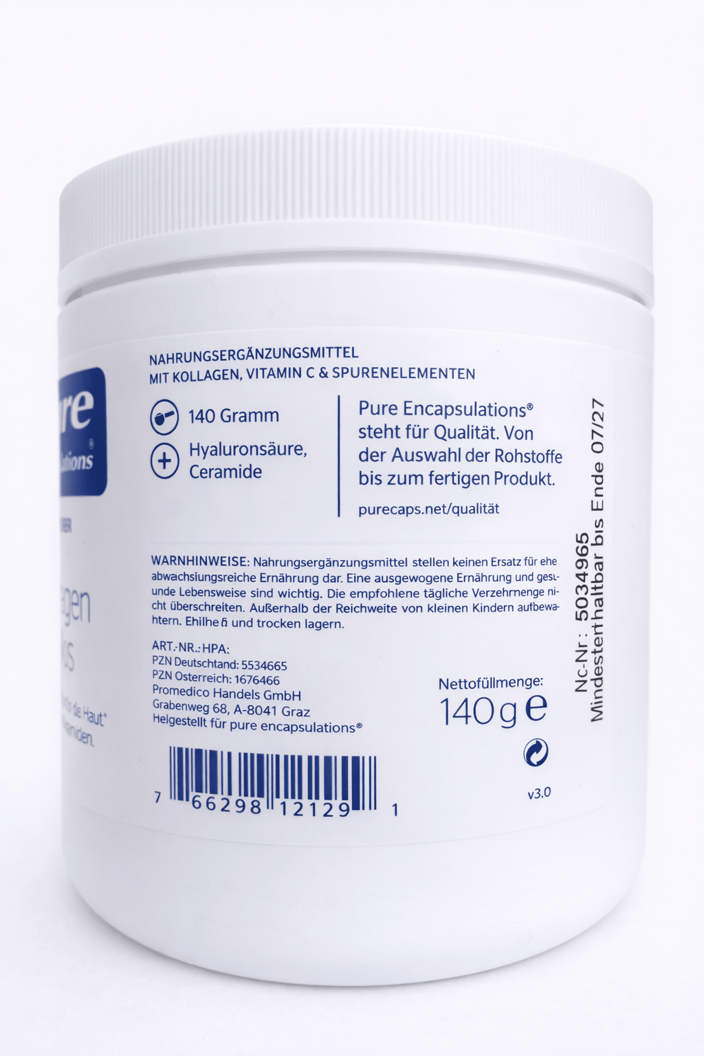 Kollagen Pulver – Haut, Haare & Nägel Support mit Hyaluron (140 g) kaufen | mala - health