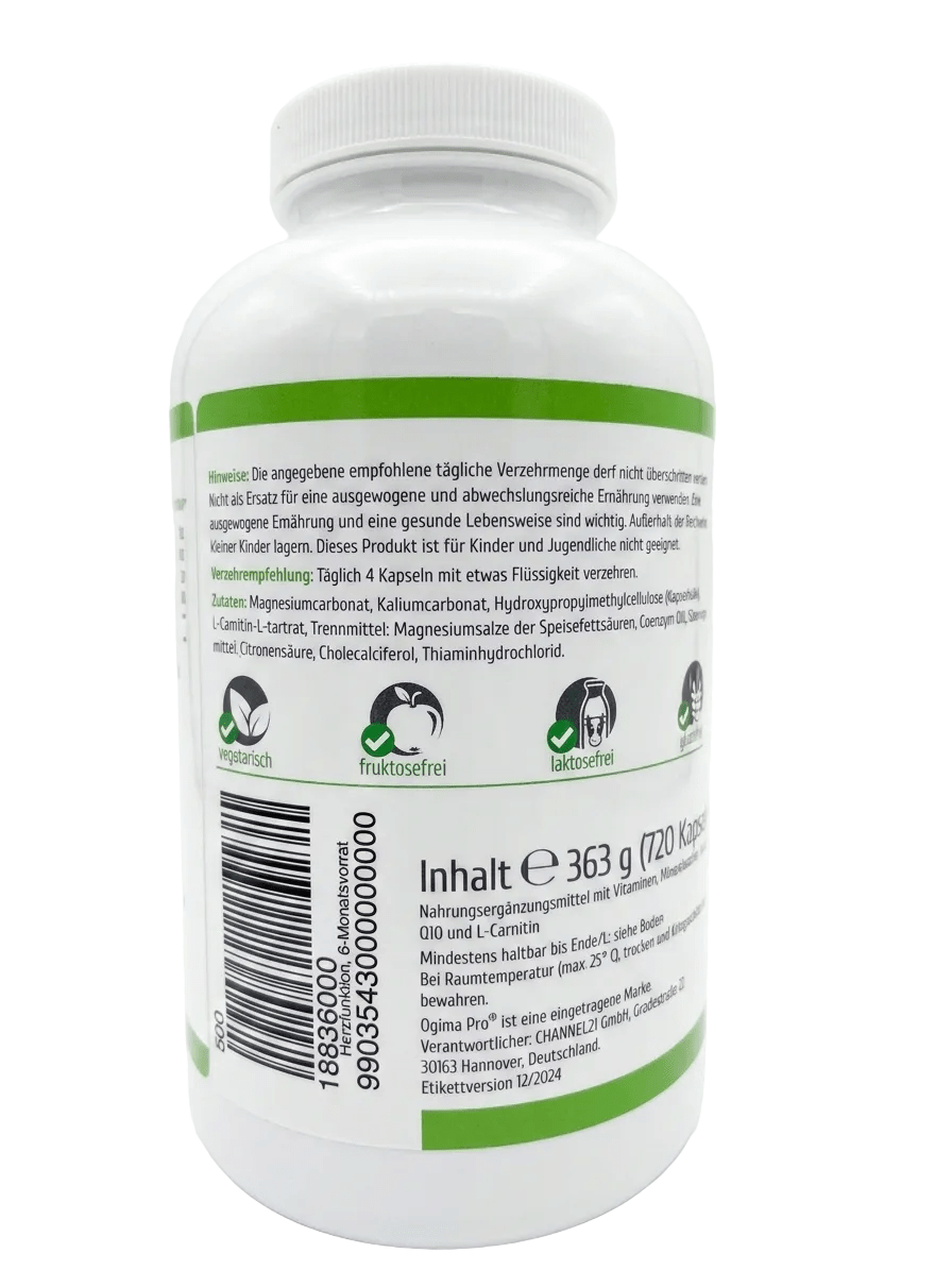 OgimaPro Herzfunktion 720 Kapseln – Vitamine, Mineralstoffe, Coenzym Q10 & L - Carnitin kaufen | mala - health