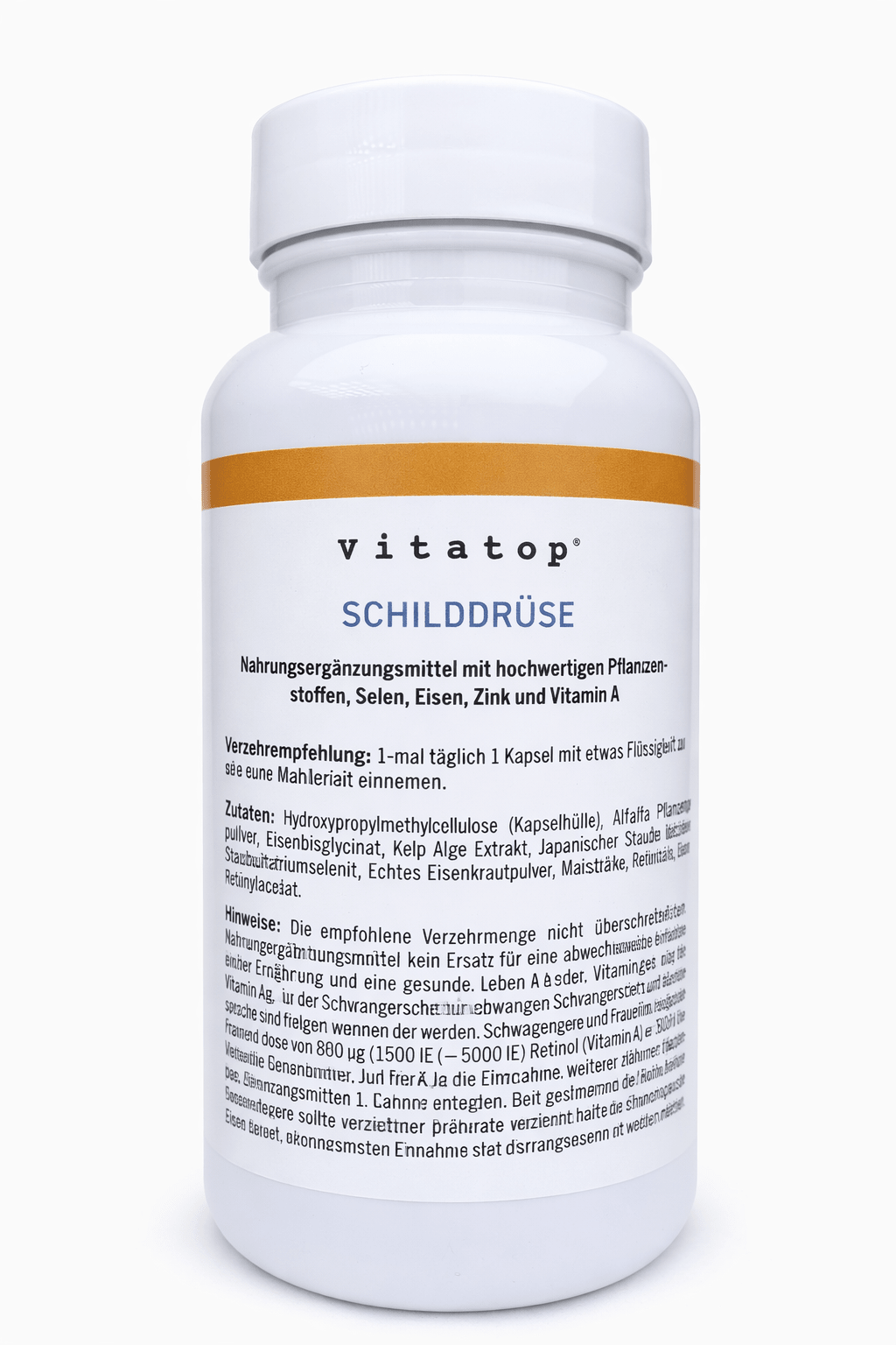 Vitatop Premium Schilddrüse – 90 Kapseln mit Selen, Zink, Eisen & Vitamin A – 3 - Monatspackung kaufen | mala - health
